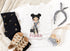 Children's White Cotton Personalised T-shirt - Fashion Girl Variations with Phone and handbag