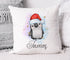 Gold Stars Christmas Penguin personalised Name | Gift for Girls | Pillow Gift