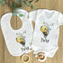 Personalised Newborn Baby Romper day suit bodysuit and bib gift set - Cute Bumble Bee