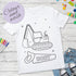 Personalised Builder Digger Birthday Colour In activity Kids T-shirt - with washable pens