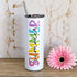 Personalised 20oz Insulated Tumbler - Colourful Rainbow Name