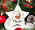 Personalised Christmas Decoration star white acrylic - Santa Sleigh and name