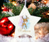 Personalised Christmas Decoration star white acrylic - Reindeer and name