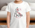 Children's White Cotton Personalised T-shirt - Pink Alphabet Letter