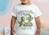 Personalised T-rex Dinosaur Birthday T-Shirt ANY AGE - Cotton White Top, Any Age, Dino Trex Party Top