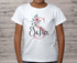 Children's White Cotton Personalised T-shirt - Pink Alphabet Letter