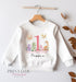 Personalised First Birthday Jumper, Birthday Sweatshirt for Children, I am One, Pink themed Dinosaurs