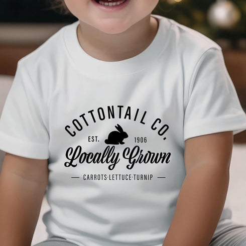 Children's Cotton T-Shirt – Easter Bunny Cottontail Design | Soft Breathable Fabric