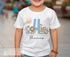 Personalised Jungle Safari Birthday T-Shirt ANY AGE - Cotton White Top, Any Age, Blue Safari Party Top