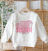 Personalised Big or Little Sister Jumper, Birthday Sweatshirt for Children, Promoted to Big Sister, Little Sister, Bunny Rabbit and Heart