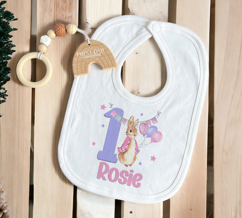 Personalised Rabbit First Birthday T-shirt, I am One, Sleepsuit, Vest or T-shirt