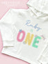 Girls Daisy First Birthday T-shirt with hood - personalised cotton jersey top, Lightweight long-sleeved tee