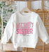 Personalised Big or Little Sister Jumper, Birthday Sweatshirt for Children, Promoted to Big Sister, Little Sister, Bunny Rabbit and Heart