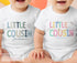 Little Cousin Personalised Sleepsuit Baby grow Bodysuit Vest T-shirt, New Cousin Gift, Cousin matching T-shirts