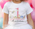 Children's White Cotton Personalised Birthday T-shirt - Under the Sea Design, Name is ONE First Birthday, Two Three Four Five Sixth Birthday
