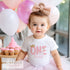 Personalised Pink Swan Birthday T-Shirt ANY AGE - First Birthday Cotton White Top, any number any age