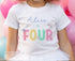 Personalised Pastel Daisy Birthday T-Shirt ANY AGE - Cotton White Top, Any Age, pastel daisy and dragonfly Any Age
