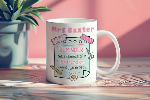 Personalised Thank You mug, teacher Gift ideas , Personalised Mug, The Influence of a Good Teacher