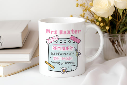 Personalised Thank You mug, teacher Gift ideas , Personalised Mug, The Influence of a Good Teacher