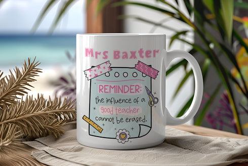 Personalised Thank You mug, teacher Gift ideas , Personalised Mug, The Influence of a Good Teacher
