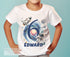 Personalised Space Birthday T-Shirt ANY AGE - Cotton White Top, Any Age, Astronaut Space Theme