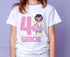 Personalised Super Hero Girl Birthday T-Shirt ANY AGE - Afro Hairstyle Girl Cotton White Top, any number any age