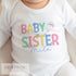 Personalised Baby Sister One T-shirt, Sleepsuit and vest, Coming Home Outfit, Matching Sibling T-shirt