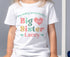 Promoted to Big Sister Heart Design White Personalised Cotton T-Shirt, Big Sister Top, Big Sister Gift, Pregnancy Announcement, Pastel Color