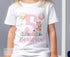 Personalised Girls Birthday T-Shirt ANY AGE - Cotton White Top, Any Age, Pink Number with Cute Bear and Balloons with Wildflowers