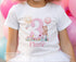 Personalised Girls Birthday T-Shirt ANY AGE - Cotton White Top, Any Age, Pink Number with Cute Bear and Balloons with Wildflowers