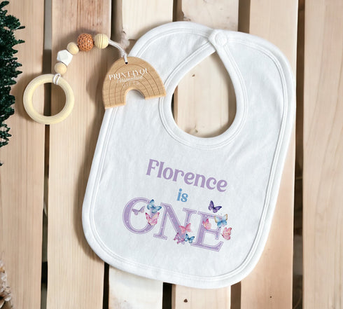 Personalised Butterfly First Birthday T-shirt, I am One, Sleepsuit, Vest or T-shirt