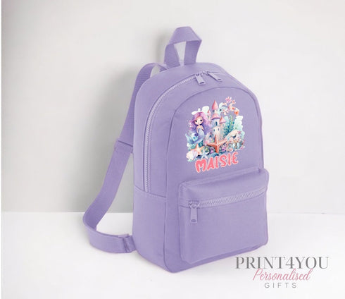 Mermaid Personalised Kids Backpack, School Rucksack, Nursery Bag, Other colours available