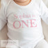 Personalised First Birthday One T-shirt, Sleepsuit and vest, Pink First Birthday Outfit.