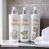 500ml UV PRINTED white Bathroom Shampoo Conditioner Body Wash bottles Safari Animals, New Baby Gift