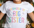 Big Sister T-Shirt – Personalised Cotton Kids Tee with Pastel Heart Design