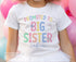 Big Sister T-Shirt – Personalised Cotton Kids Tee with Pastel Heart Design