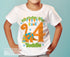 Personalised Dinosaur Birthday T-Shirt ANY AGE - Cotton White Top, Any Age, Dino Party Top