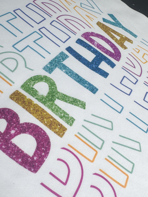 Birthday Girl Glitter Effect T-shirt - Colourful Birthday Tee, Birthday Keepsake T-shirt, Children's Birthday Gift