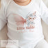 Little Sister Butterfly Personalised Vest, Sleepsuit Baby grow Bodysuit T-shirt, New Sister Gift, Sibling matching T-shirts