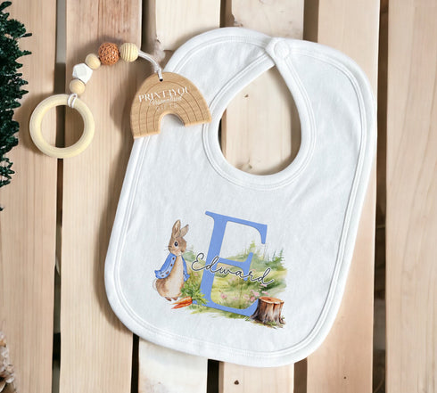 Personalised Blue Rabbit sleepsuit, New baby Outfit, Coming Home baby Grow, new Born Gift, Baby Shower Gift,