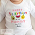 Happy 1st Birthday Daddy Mommy Cute Fruit Design - Monogrammed 1st Birthday Gift