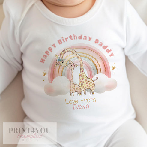Happy Birthday Daddy, 1st Birthday as My Daddy, Sleepsuit Baby grow Bodysuit Vest, Mum Birthday, Daddy Birthday