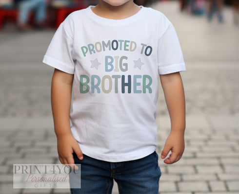 Promoted to Big Brother, Little Brother Personalised Cotton T-Shirt, LiBig brother Top, Big Brother Gift, Pregnancy Announcement,