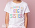 Big Sister T-Shirt – Personalised Cotton Kids Tee with Pastel Heart Design
