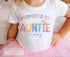 Promoted to Auntie Personalised Cotton T-Shirt, Young Auntie Gift, Gift to Niece for Pregnancy Announcement, Pastel Colour