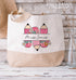 Thank You Teacher Gift, Personalised Cotton Jute Tote Bag - Available in medium and XL, Pink Pencils and Teachers name