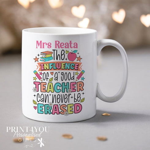 Personalised Thank You teacher mug, teacher Gift ideas , Personalised Mug, The Influence of a good teacher