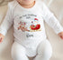 Baby's First Christmas Personalised Bib, Vest and Sleepsuit Cotton Set - Perfect for New baby Gift, Santa and Reindeer with Sleigh