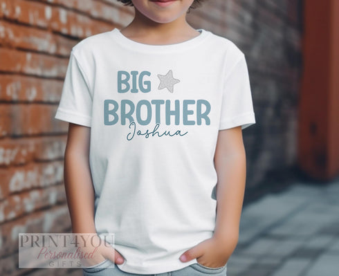 Promoted to Big Brother, New Brother Personalised Cotton T-Shirt, Big brother Top, Big Brother Gift, Pregnancy Announcement,