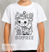 Personalised Birthday party Giraffe Colour In activity Kids T-shirt - with washable pens